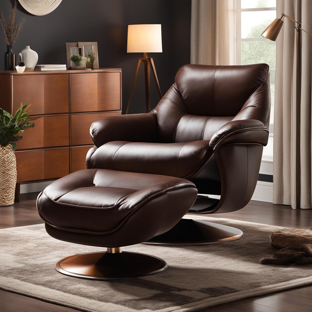 Genuine Leather Swivel Chair with Ottoman Genuine Leather Swivel Chair with Ottoman