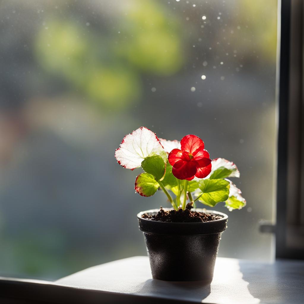 Growing Begonia Picotee White-Red Growing Begonia Picotee White-Red