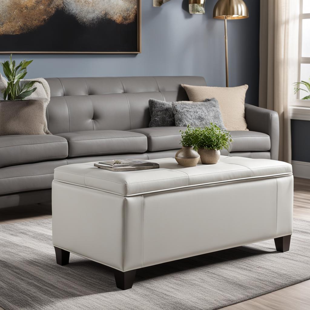 Halvorsen Vegan Leather Storage Ottoman Halvorsen Vegan Leather Storage Ottoman