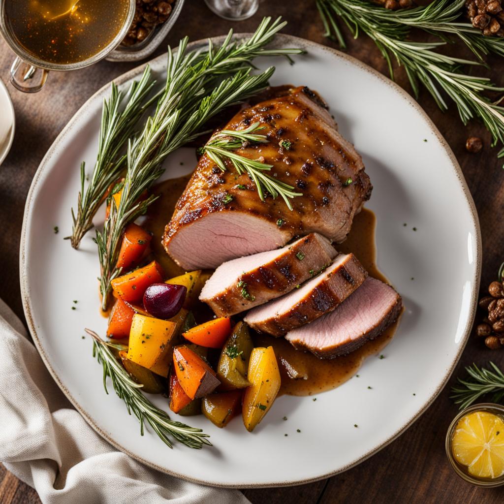Honey-Glazed Pork Tenderloin with Maple-Rosemary Sauce Honey-Glazed Pork Tenderloin with Maple-Rosemary Sauce