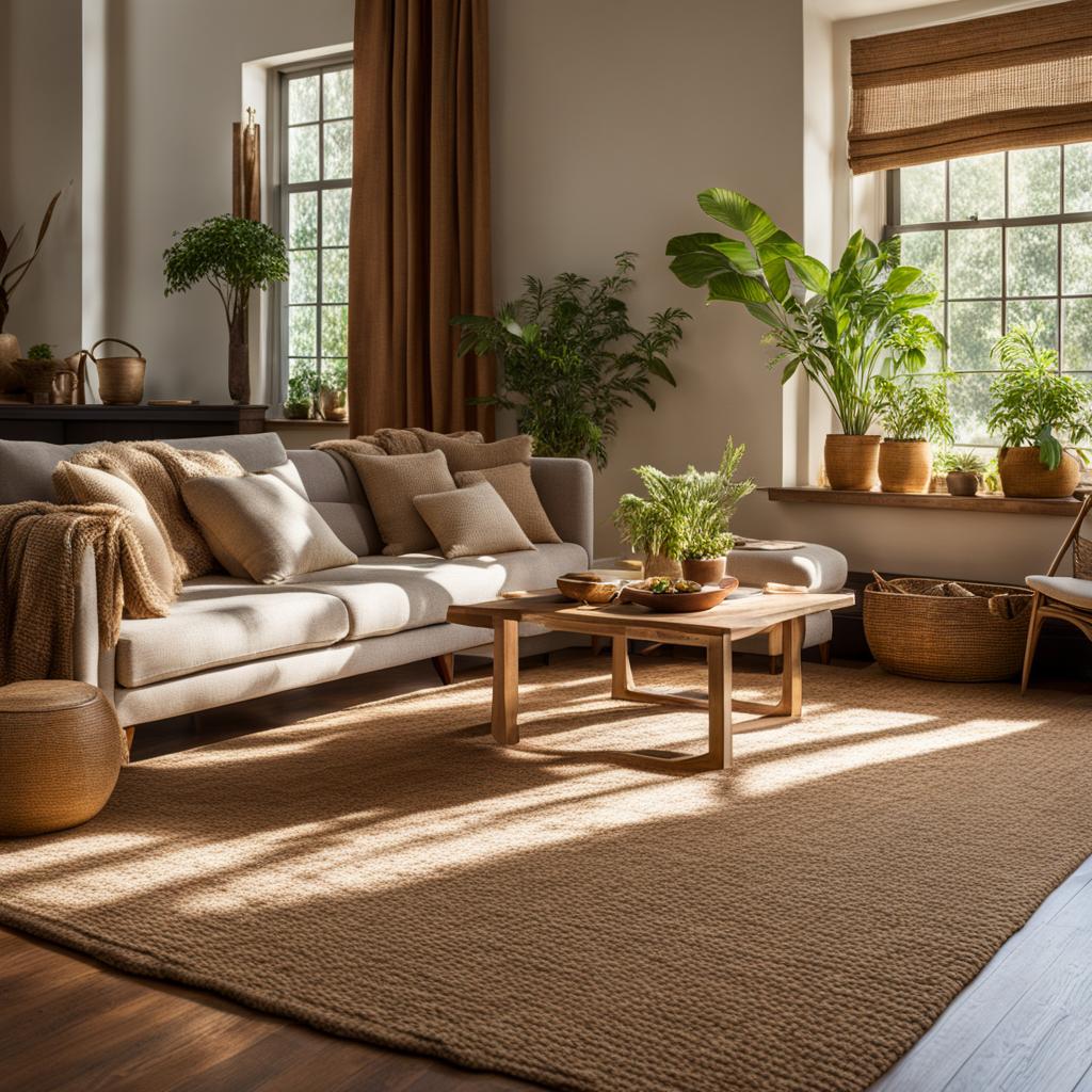 Jute rug in a living room Jute rug in a living room