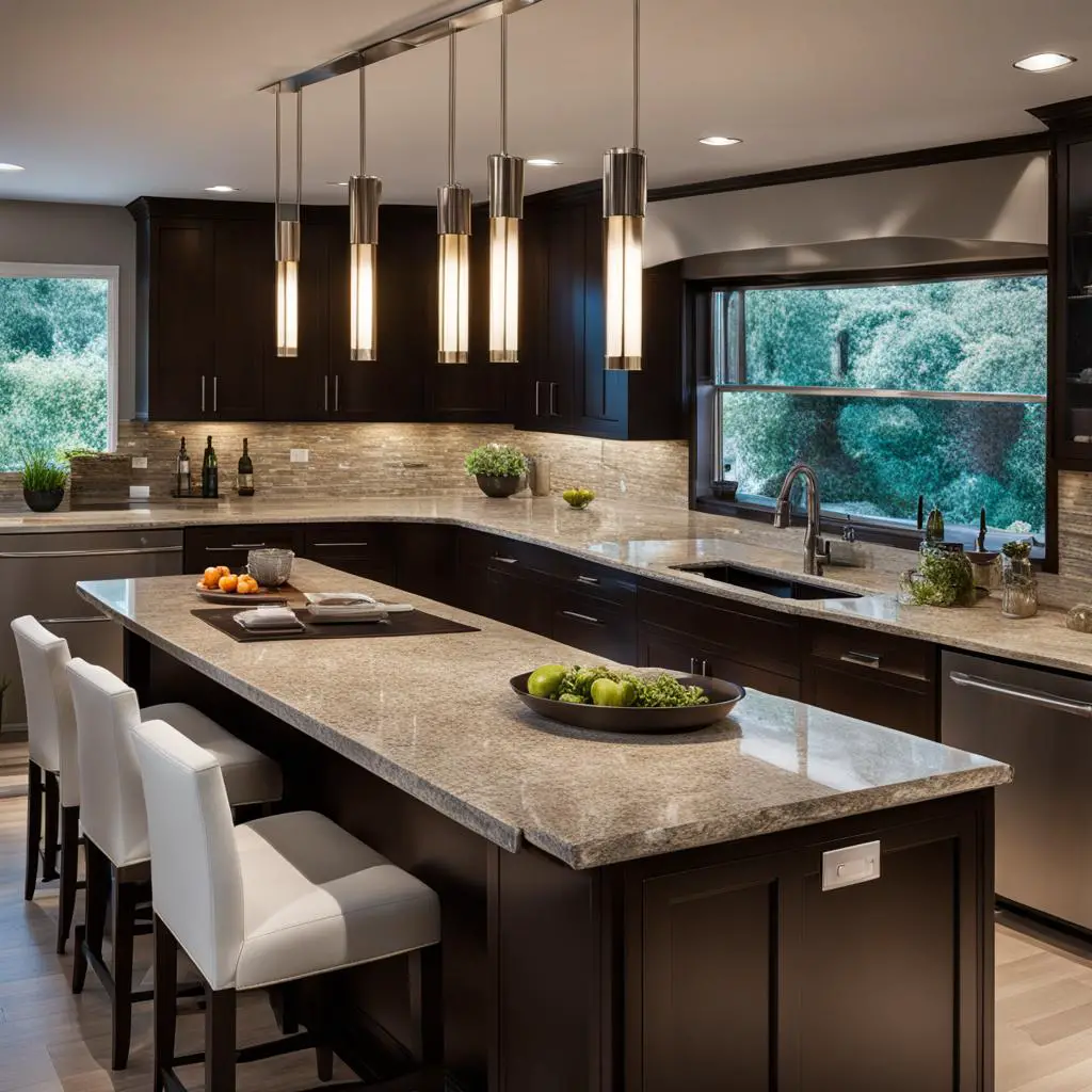 Layered lighting in a kitchen