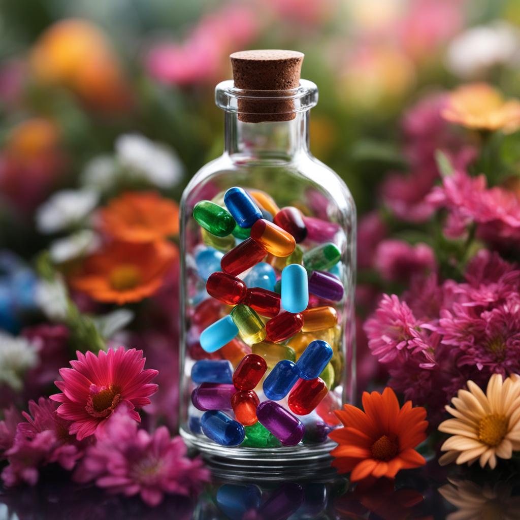 Love Capsules In A Glass Bottle