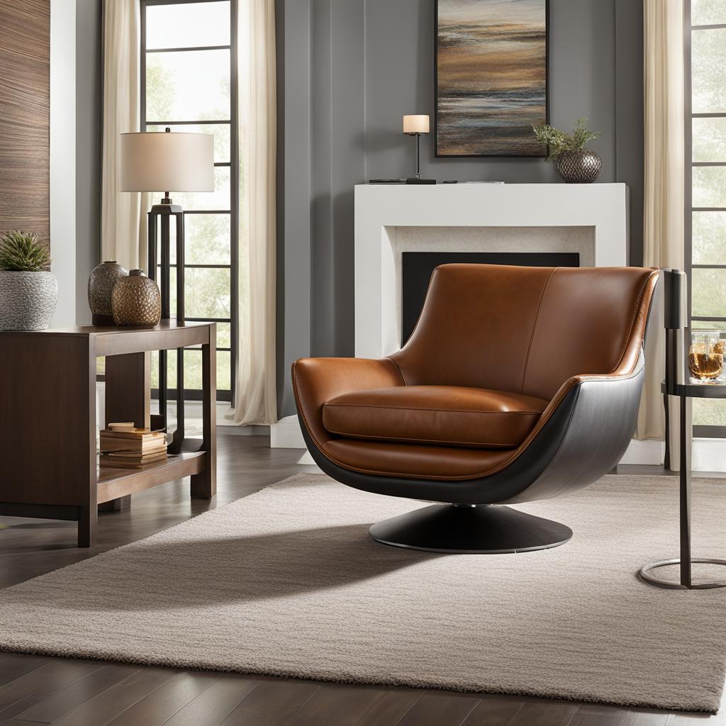 Macy's Adney Leather Swivel Accent Chair Macy's Adney Leather Swivel Accent Chair
