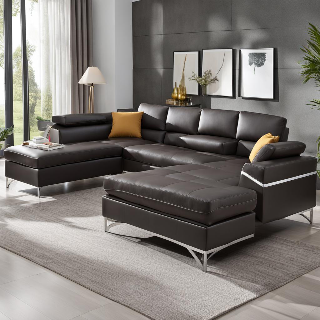 Modern Faux Leather Sectionals Modern Faux Leather Sectionals