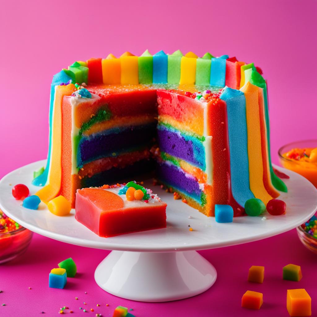 Rainbow Cake and Jello Squares