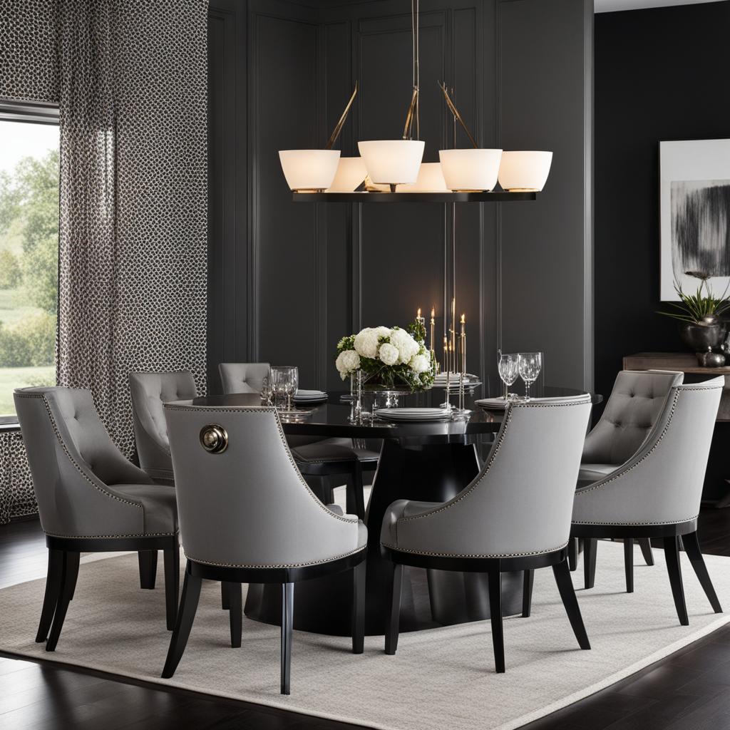 Retro Grey and Black Dining Chairs Retro Grey and Black Dining Chairs