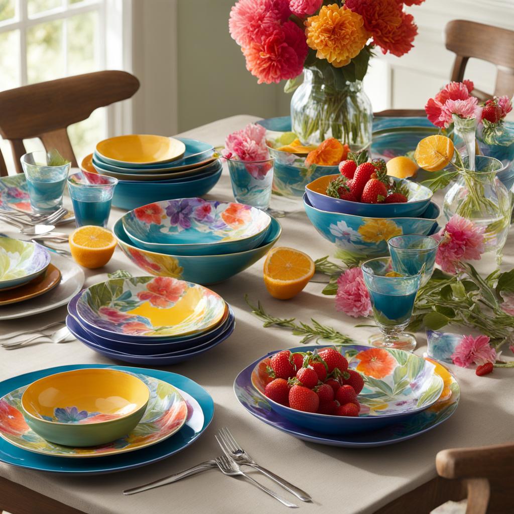 Sur La Table Gouache Floral Melamine Dinnerware Set Sur La Table Gouache Floral Melamine Dinnerware Set