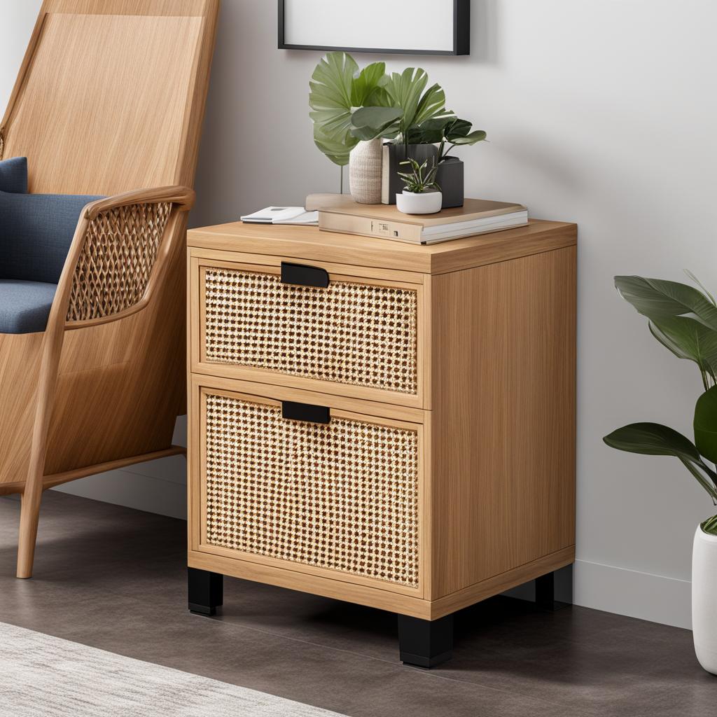 VINGLI Wood Rattan file cabinet VINGLI Wood Rattan file cabinet