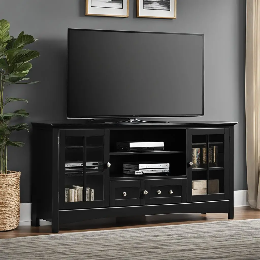 Walker Edison - 52" 4 Door Media Storage TV Stand for Most Flat-Panel TV's up to 58" - Black