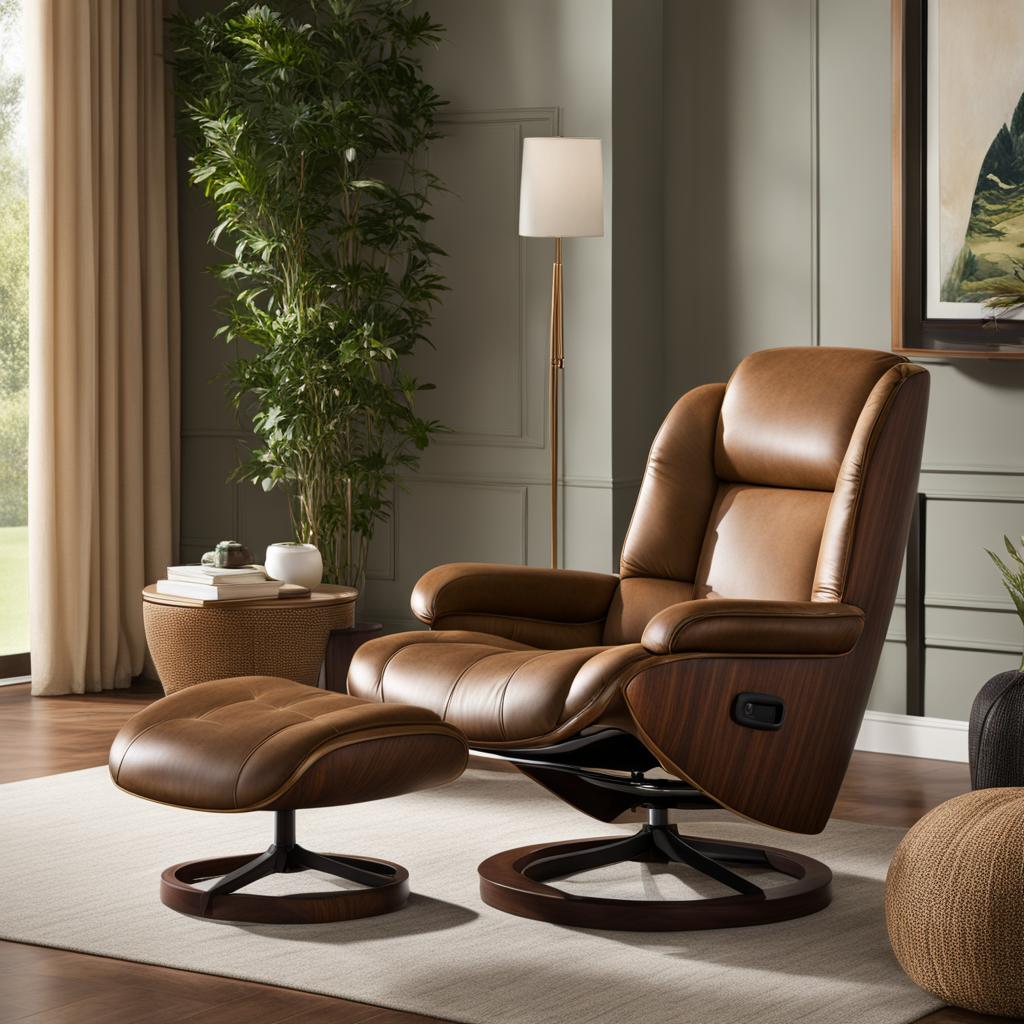 Walnut Swivel Chair with Ottoman Walnut Swivel Chair with Ottoman