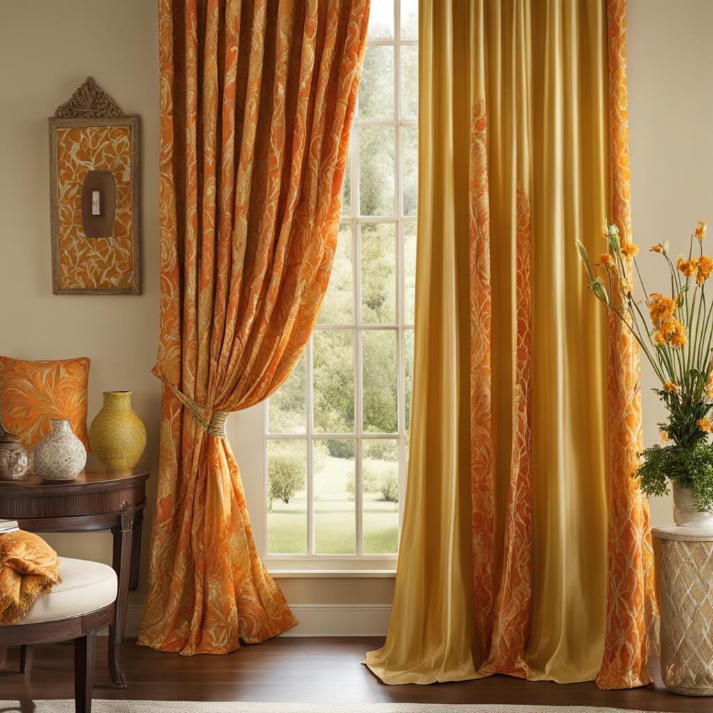 Yellow and orange curtains for cream walls Yellow and orange curtains for cream walls