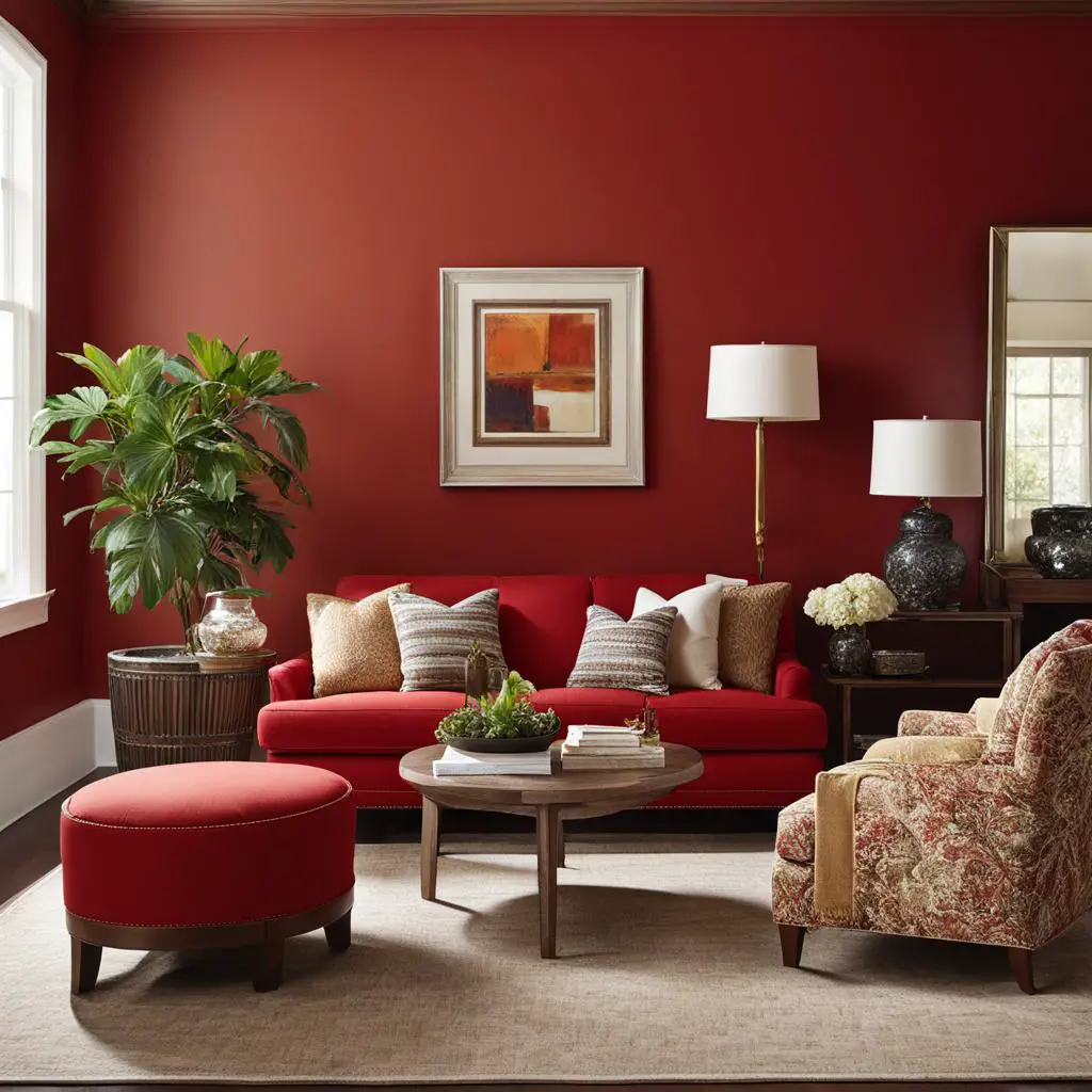 best wall color for red sofa