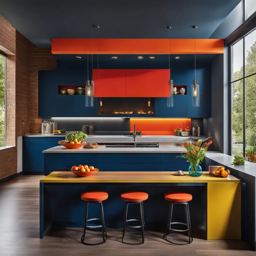 bold hues in kitchen