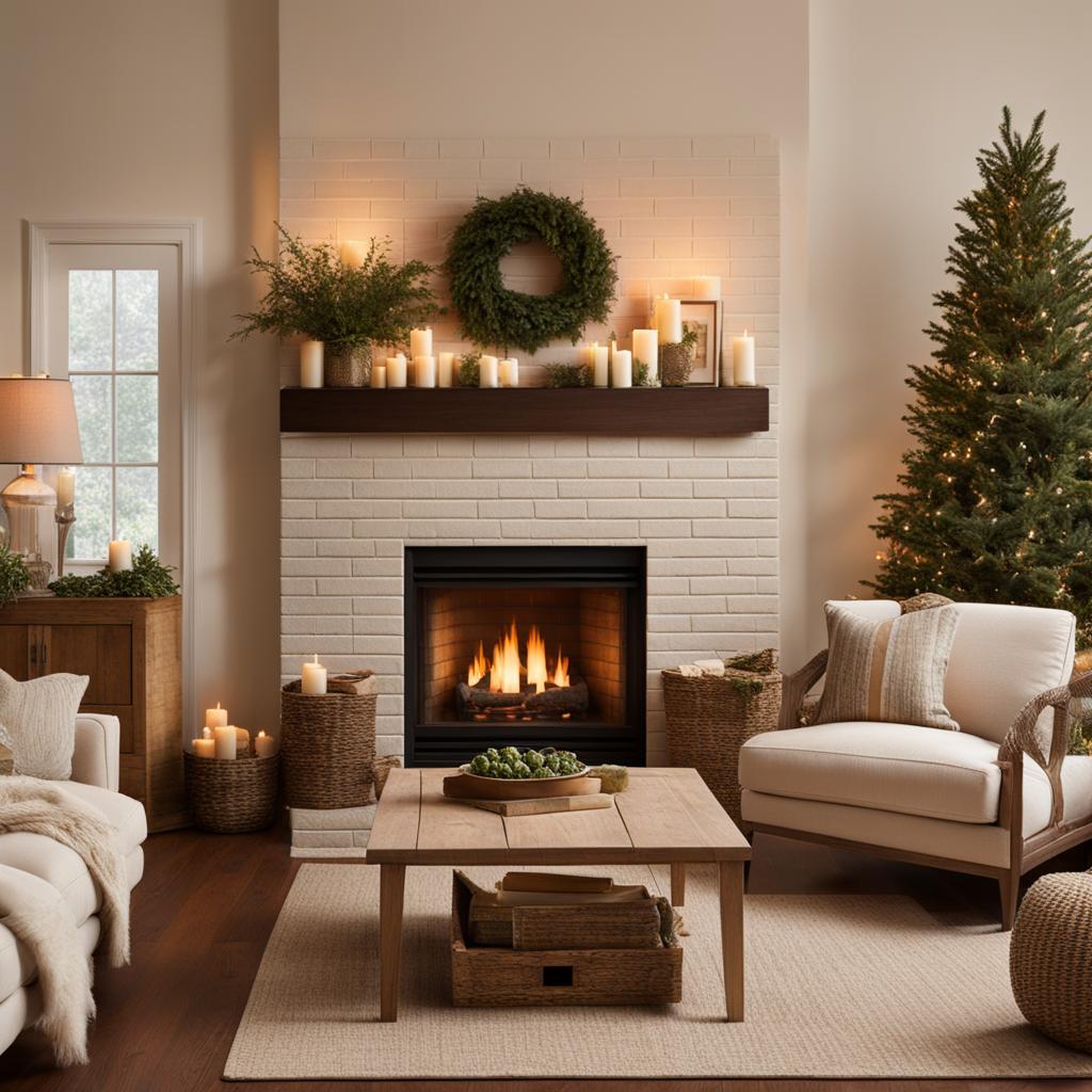 brick fireplace painted in Sherwin Williams Upward brick fireplace painted in Sherwin Williams Upward