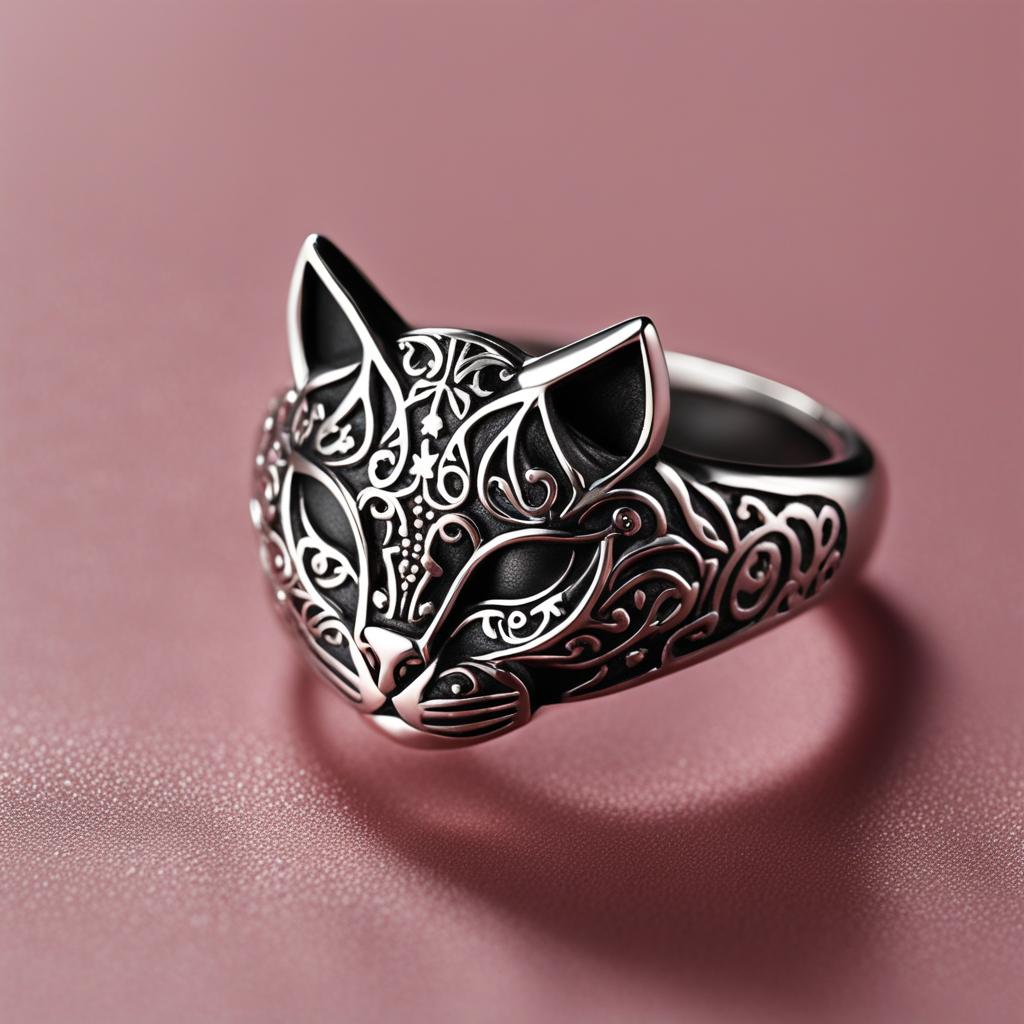 cat silhouette ring cat silhouette ring