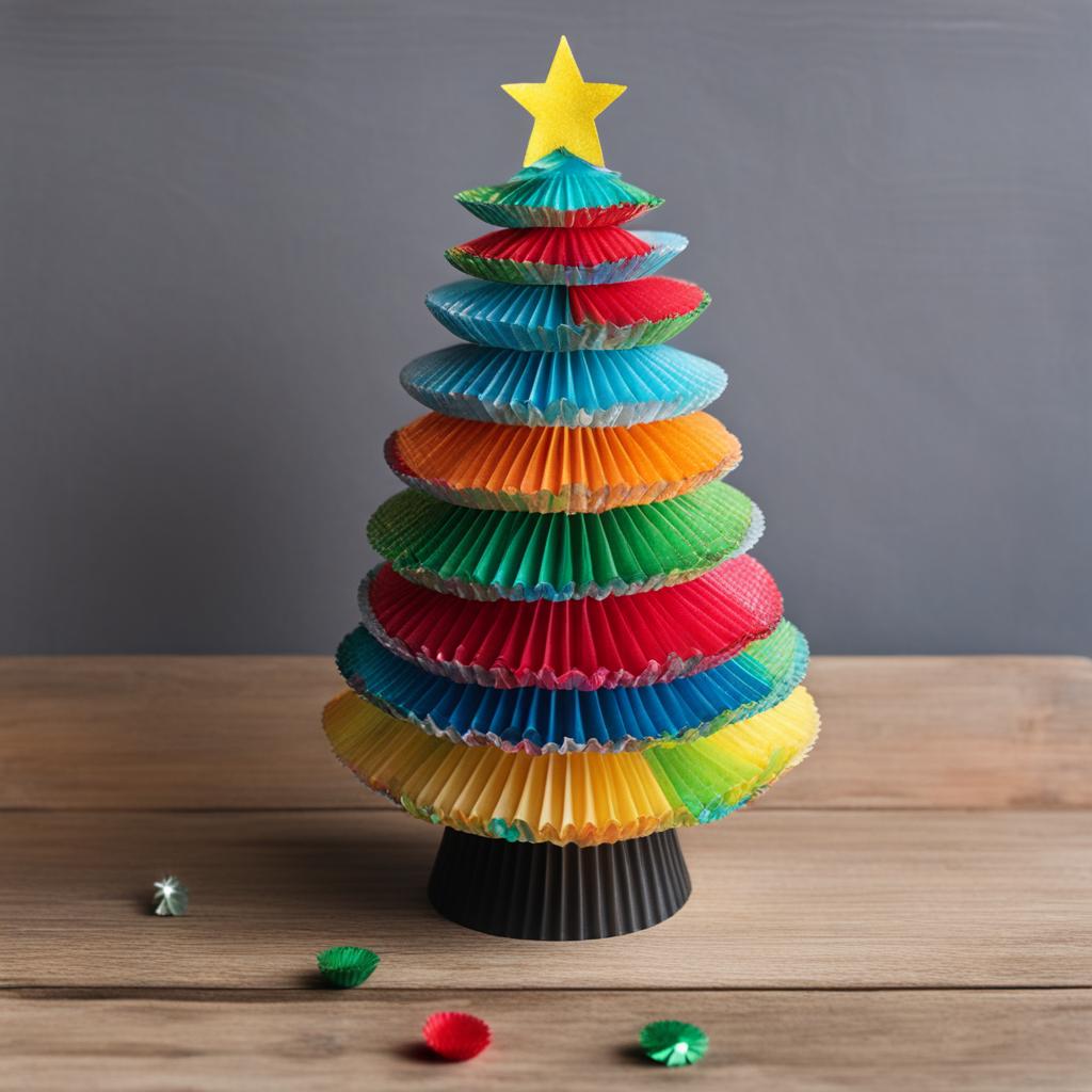 cupcake liner delight tabletop Christmas tree