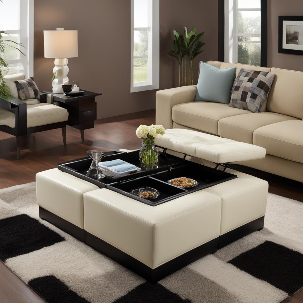 double tray ottoman double tray ottoman