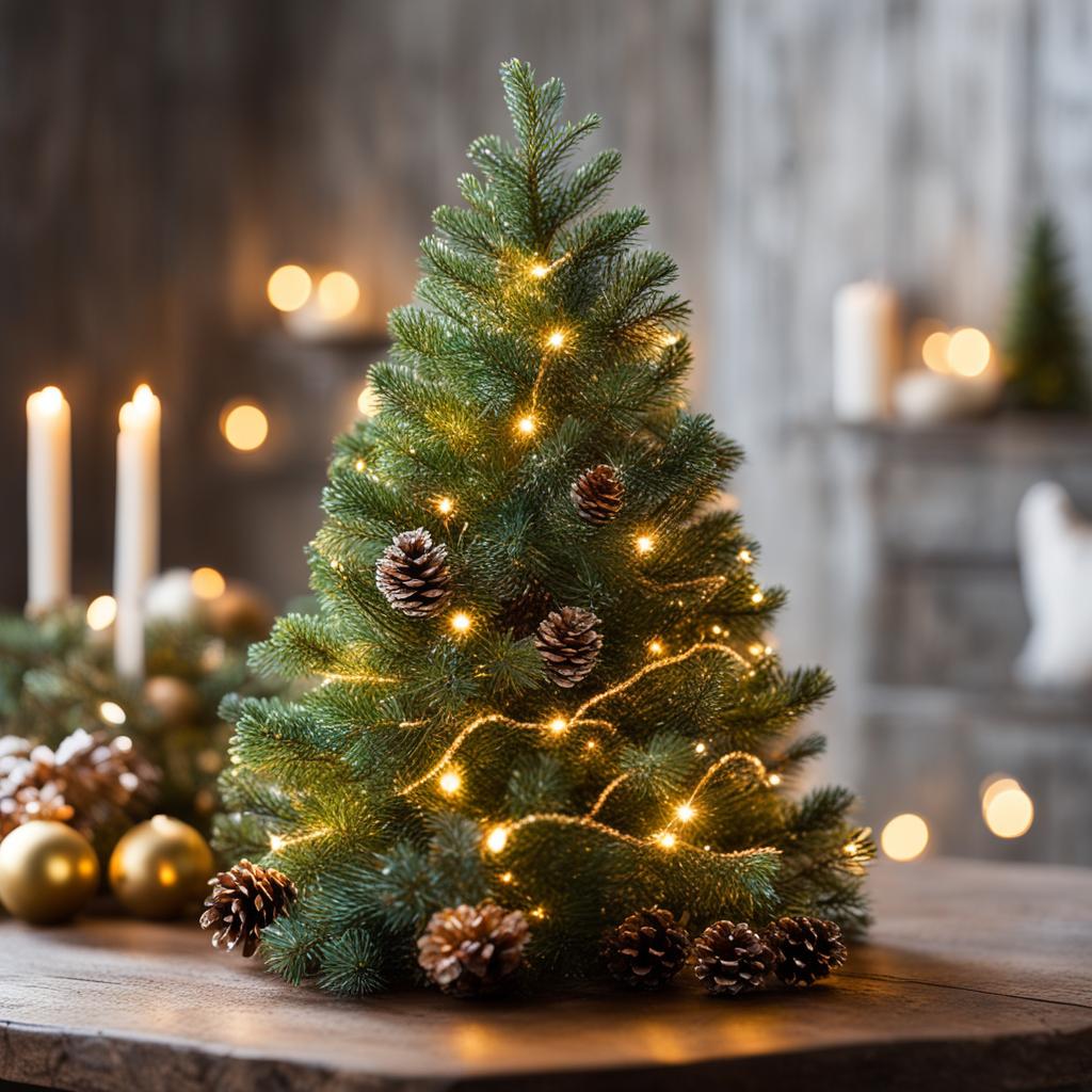 evergreen tabletop Christmas tree