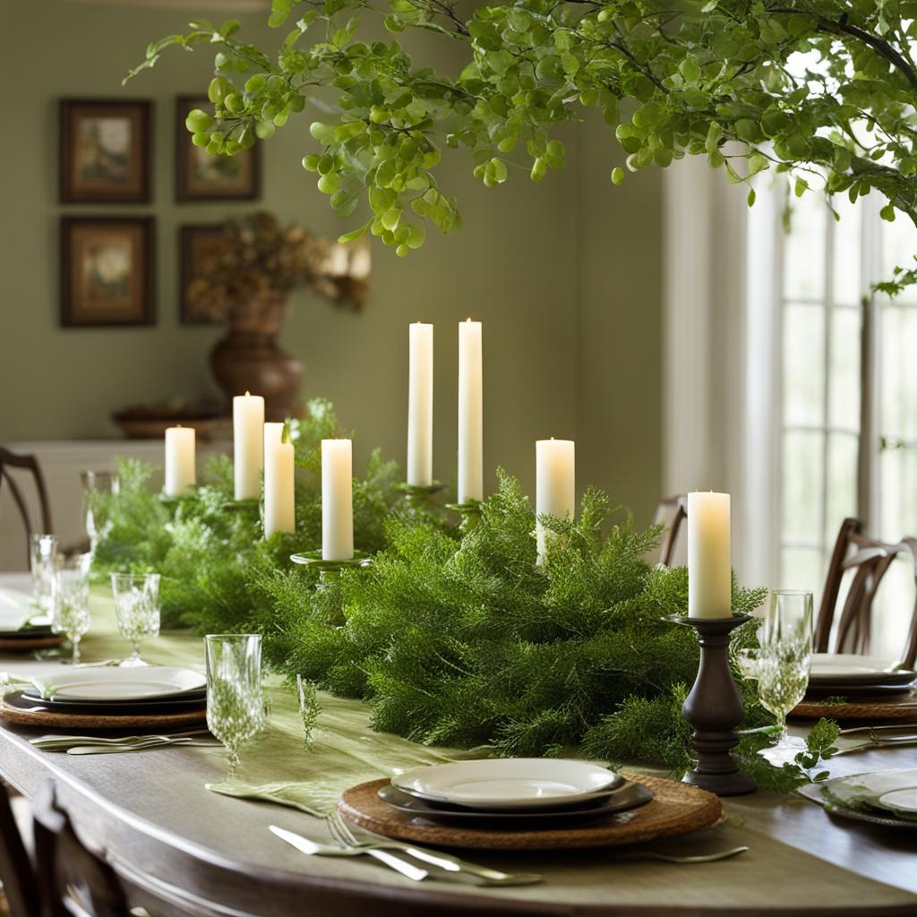 fresh green branches dining table centerpiece fresh green branches dining table centerpiece