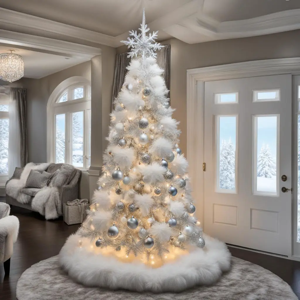 how to decorate white christmas tree