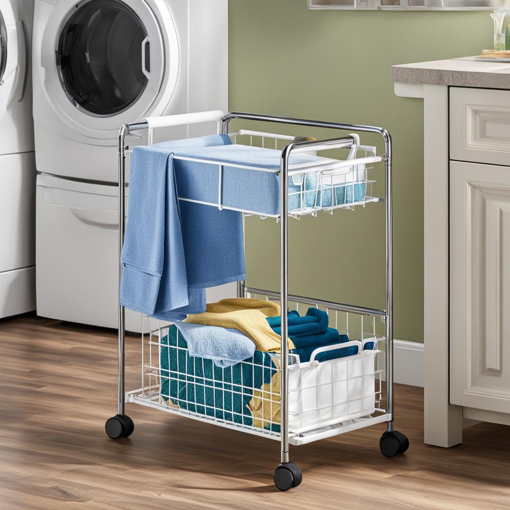 mDesign Portable Metal Rolling Laundry Cart mDesign Portable Metal Rolling Laundry Cart