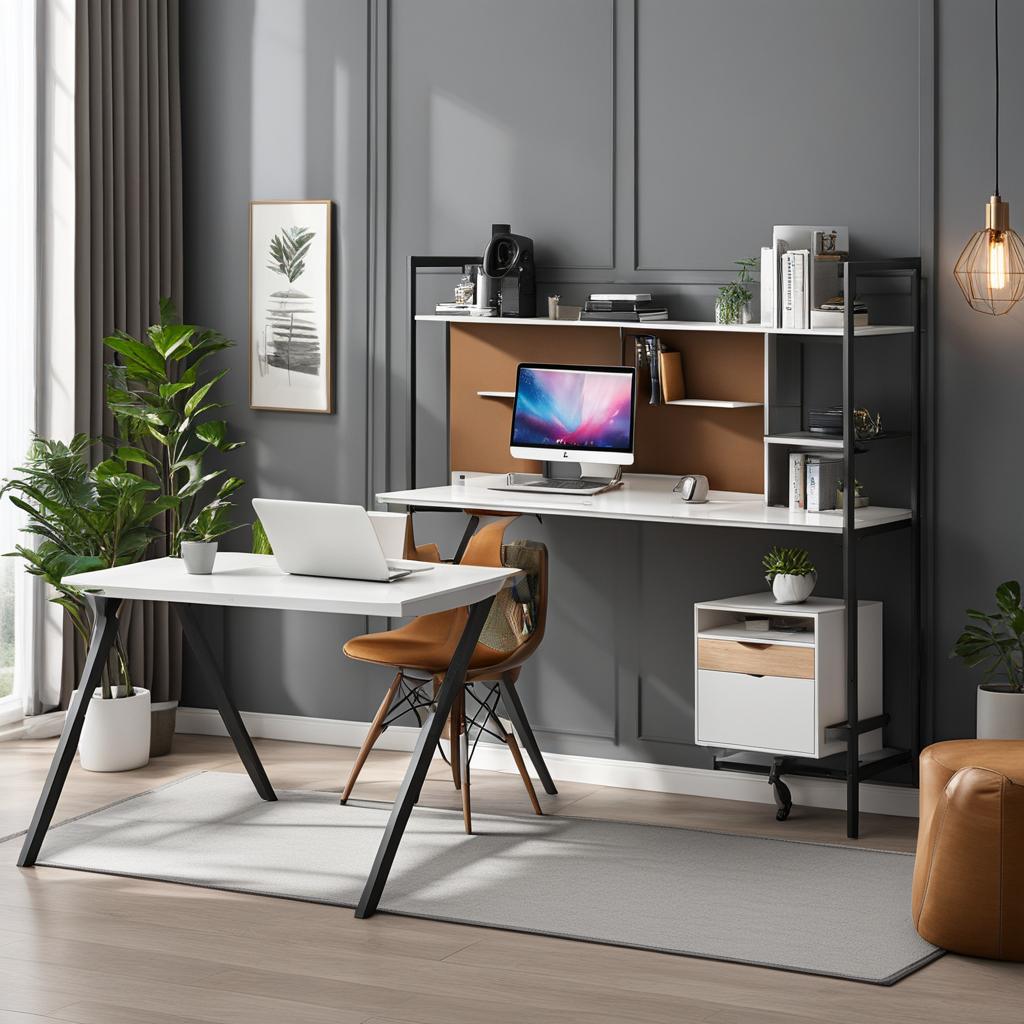 mecor 55" Modern Writing Desk with Bookshelf Storage mecor 55" Modern Writing Desk with Bookshelf Storage