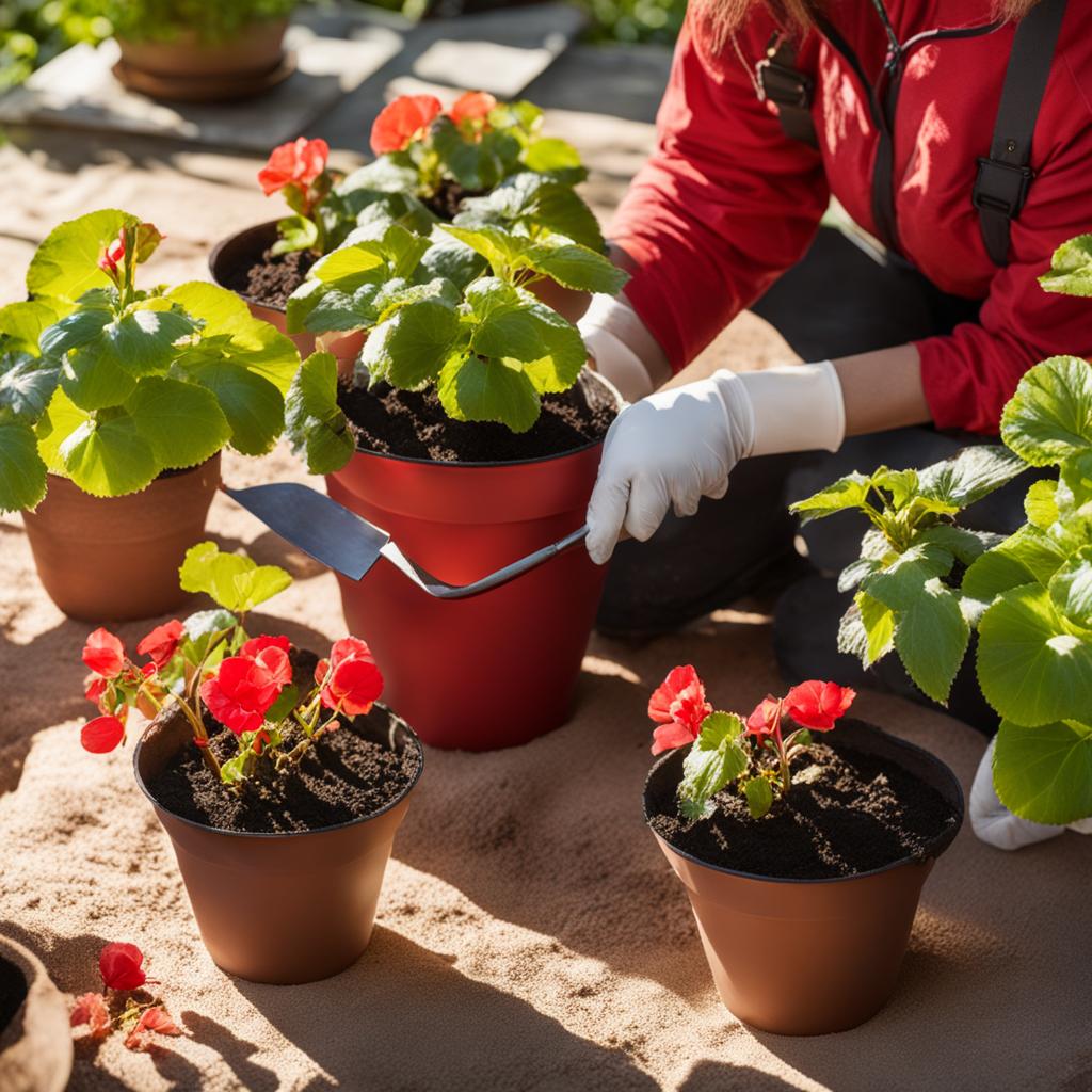 planting begonia planting begonia
