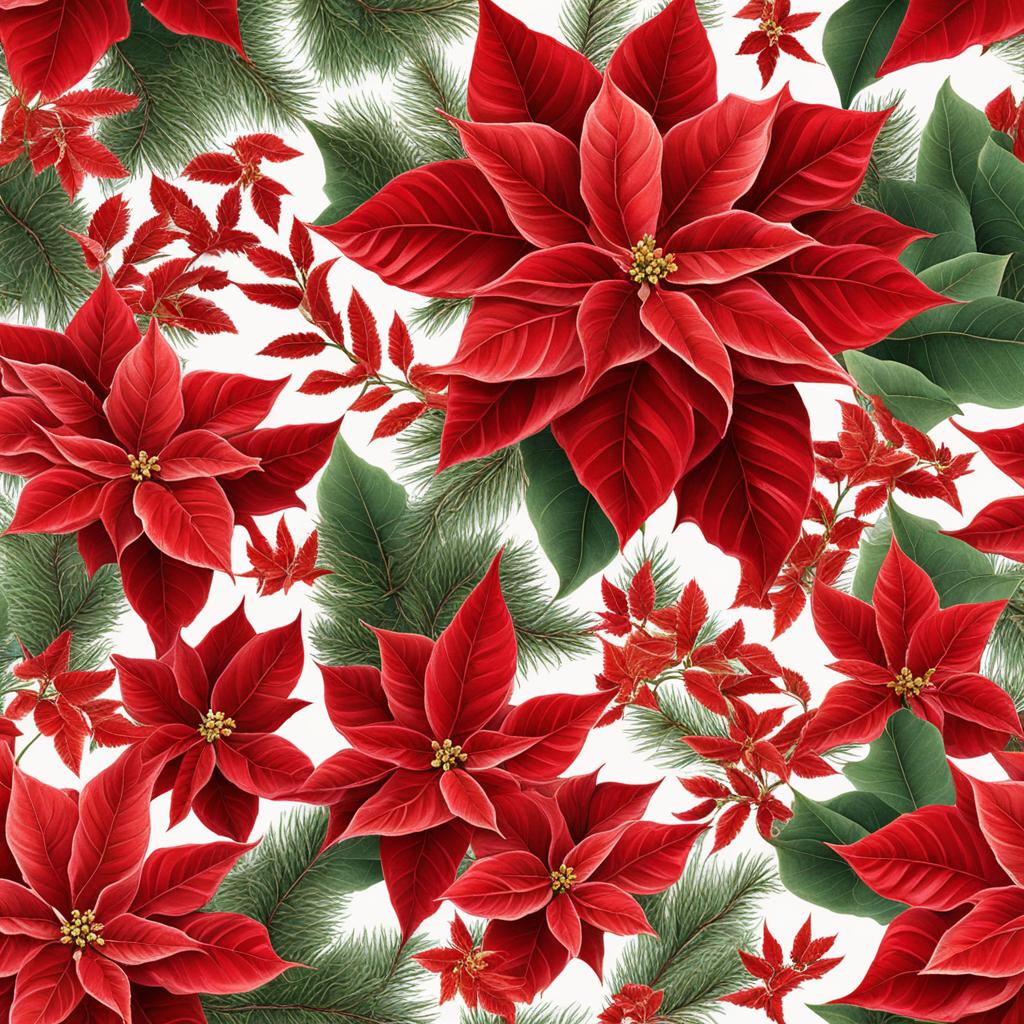 red poinsettia leaves