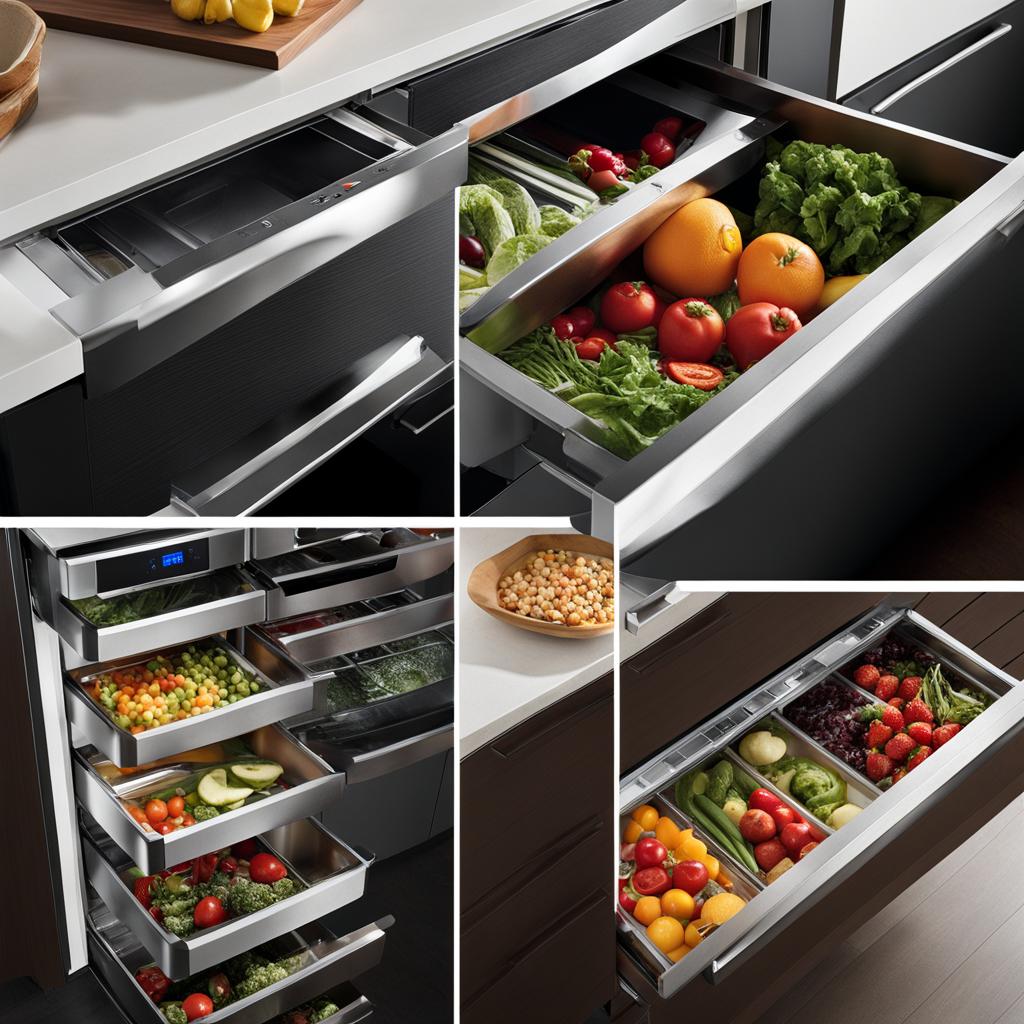 refrigerator drawers additional refrigeration space refrigerator drawers additional refrigeration space